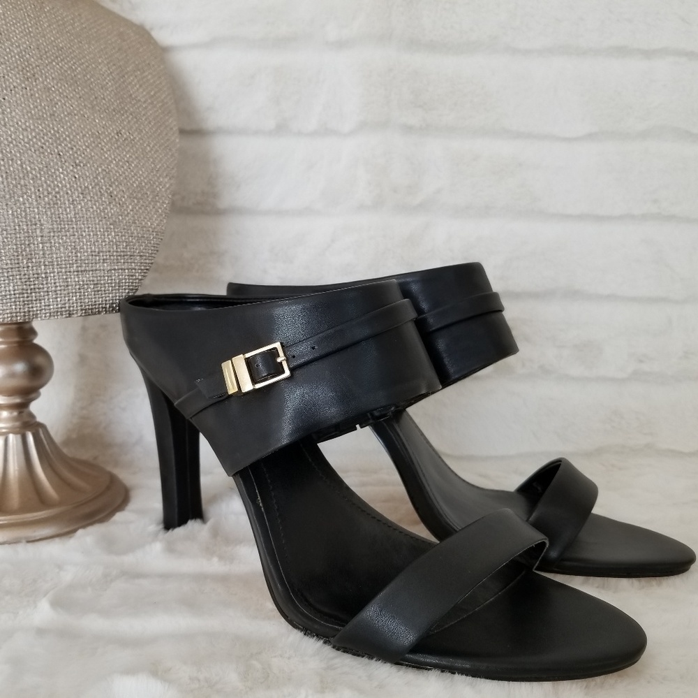 Calvin Klein Black Strapy Mules